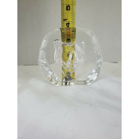 Cristal D’Arques Bear Clear Glass Crystal Paperweight France 3.75" laser vintage - Picture 10 of 12